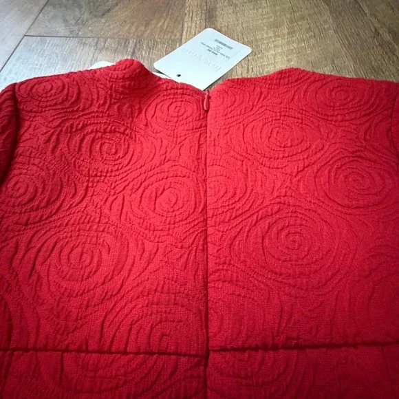 NEW Mayoral Girls Red Jacquard Rose Dress Short Sleeve SZ 8 - Picture 10 of 11